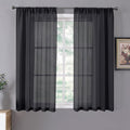 Tollpiz Short Sheer Curtains Linen Textured Living Room Curtain Sheers Light by Tollpiz