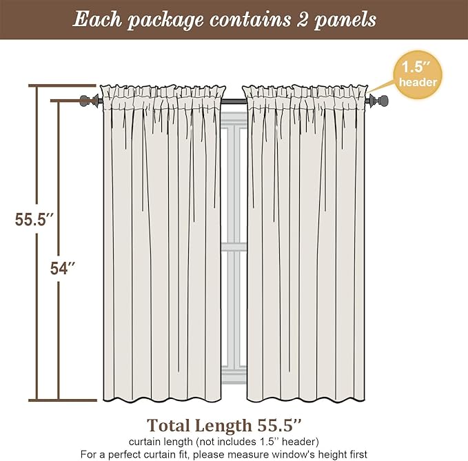 Chyhomenyc Light Purple Sheer Curtains 54 Inch Length - Image 4
