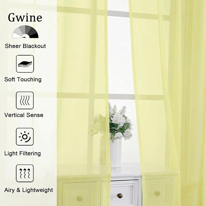Gwine Sheer Curtains 63 Inch Length - Image 4