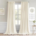 MIULEE Birch Back Tab Blackout Curtains 52x96 Inch Long 2 Panels Set | Rod by MIULEE