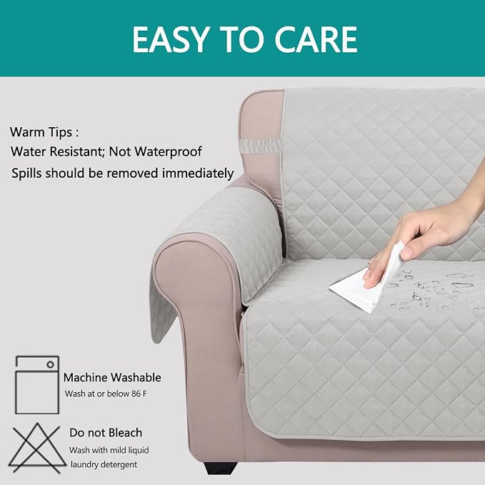 U-NICE HOME 4 Seater Sofa Cover 91 Inch Large Couch Covers - Image 5