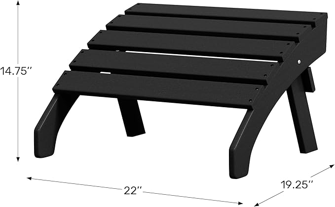 WestinTrends Dylan Outdoor Patio HDPE Adirondack Ottoman Footrest, Dark Brown