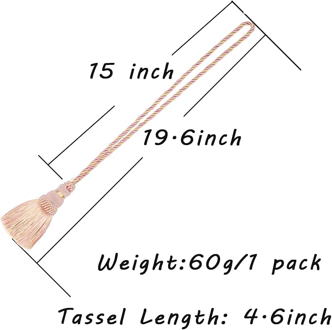 Fenghuangwu 4 Pack Curtain Tie Backs Rope Tassels - Image 2