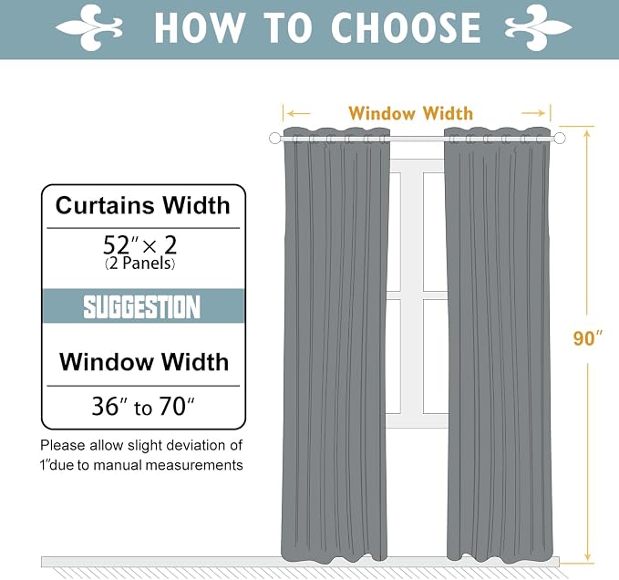 ChrisDowa Blackout Curtains 90 Inches Long 2 Panels Set - Image 7