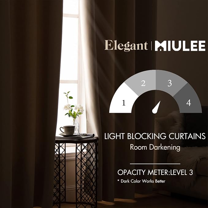 MIULEE 90" Long Room Darkening Curtains Thermal Insulated Drapes Solid Window - Image 2
