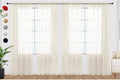 SpaceDresser Ivory Sheer Curtains 4 Panels Rod Pocket Semi-Sheer Curtain 54 by SpaceDresser