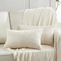 Fancy Homi 2 Packs Cream Lumbar Decorative Throw Pillow Covers 14x22 Inch by Fancy+Homi