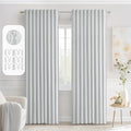 MIULEE Greyish White Back Tab Blackout Curtains 52x72 Inches Long 2 Panels | by MIULEE