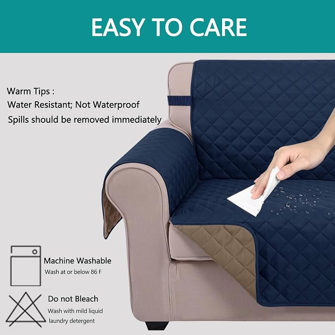 U-NICE HOME Loveseat Sofa Cover Reversible Couch Covers - Image 5