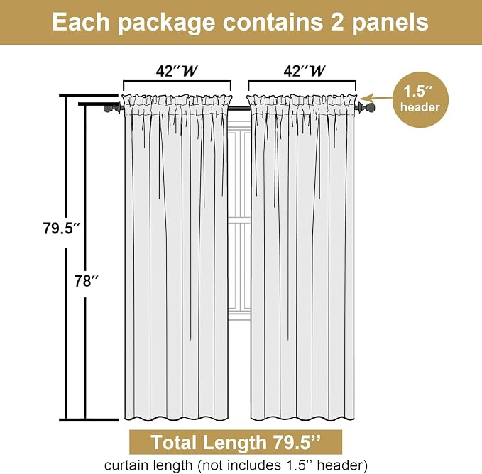 Lecloud Leia Sage Green Sheer Curtains 78 Inches Long 2 Panels, Privacy Airy - Image 3