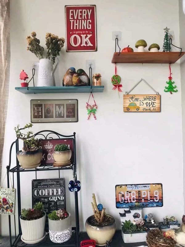 Farmhouse Stay Awhile Wood Sign, Entryway Sign Farmhous Wall Decor, Rustic Wall Art for Housewarming Gift (Stay Awhile) 6x16 Inch