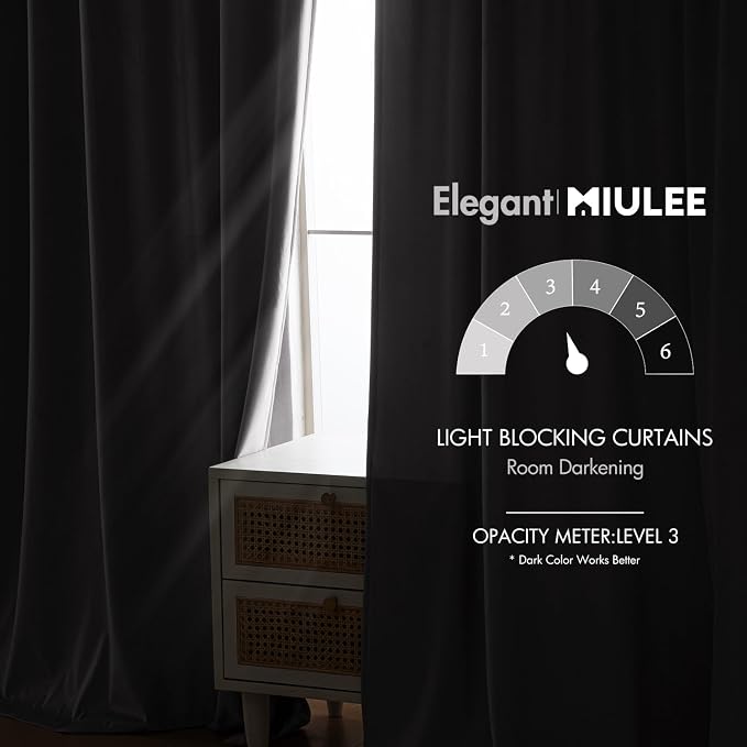 MIULEE Silver Gray Velvet Curtains 96 inches - Image 5