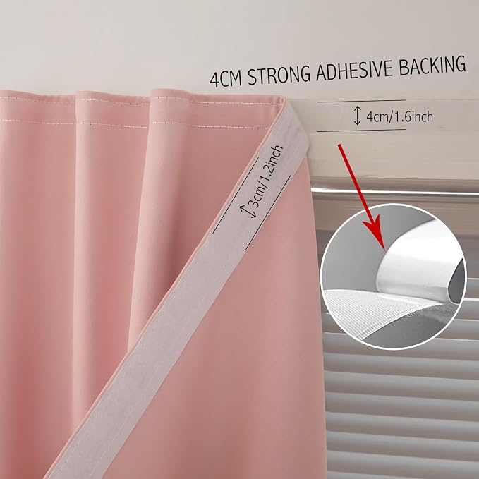 Portable Light Blocking Curtains Self-Stick Design, Removable Adhesive Window - Image 7
