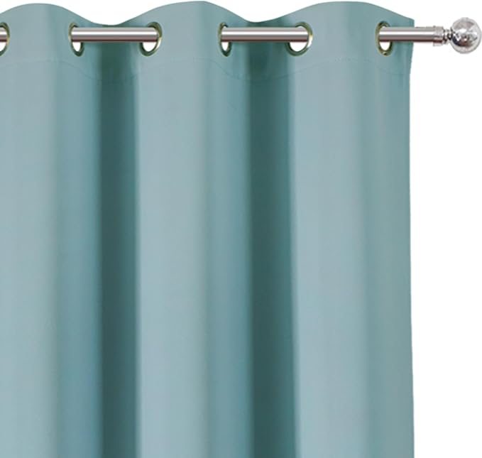 Stone Blue Blackout Curtains/38 x 54 Inch/Set of Two Panels Grommet Living Room - Image 6