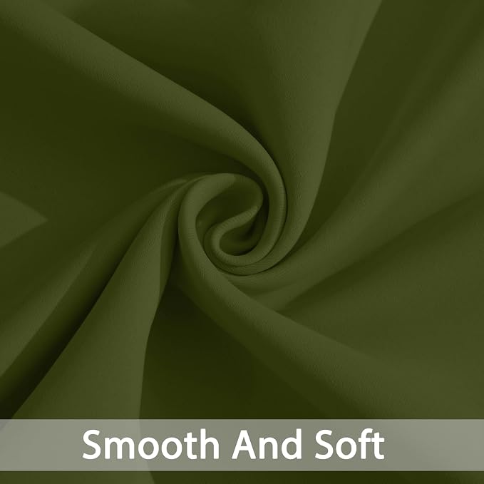 Yakamok Olive Green Curtains 54 Inches Length Blackout Curtain - Image 5