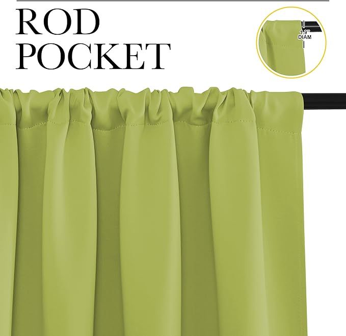 NICETOWN RV Blackout Curtains for Camper Windows, Fresh Green, Kitchen Curtains - Image 2