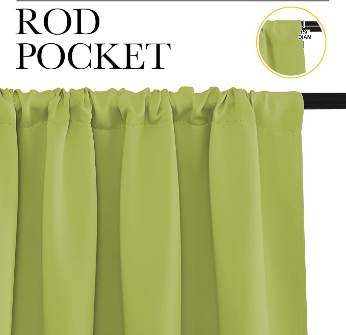 NICETOWN Blackout Curtains for RV Windows, Fresh Green, 2 Panels, Room - Image 2