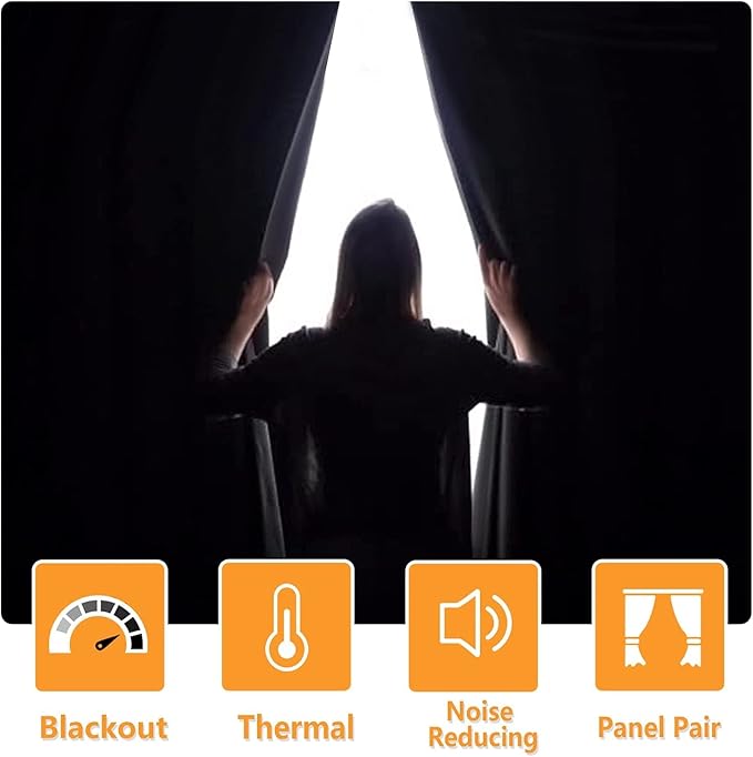 Blackout Curtains for Bedroom, Hunter Green, 42 x 84 Inch, 2 Panels | Thermal - Image 2
