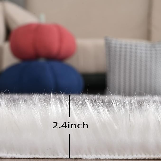 ORINOVA Grey and White Plush Machine Washable Area Rugs - Image 2