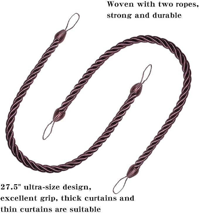 BEL AVENIR Curtain Ropes Tiebacks Tie-Backs, Curtain Handmade Holdbacks - Image 3