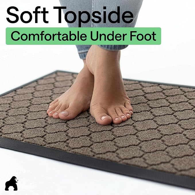GORILLA GRIP 100% Waterproof All-Season WeatherMAX Doormat US Designed Natural - Image 8