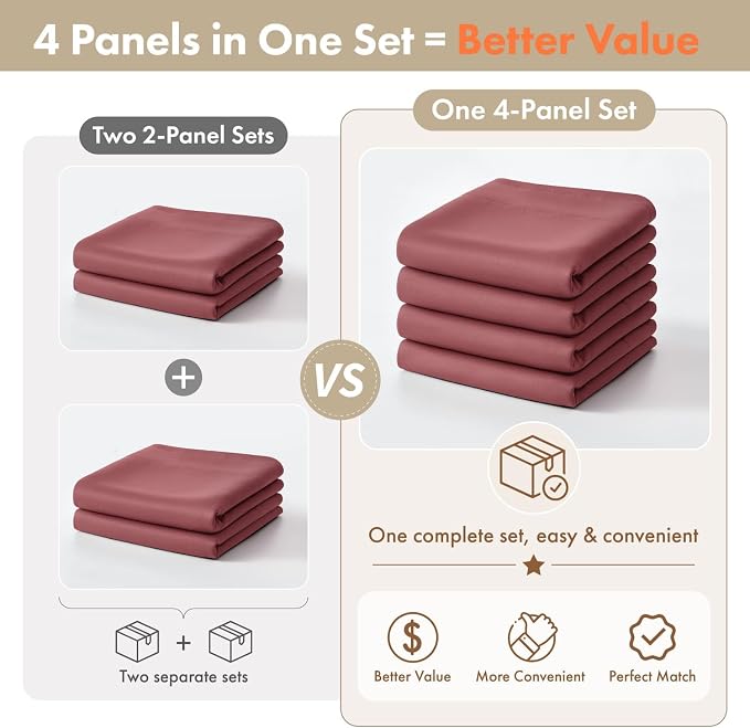 MIULEE 4 Panel Set Short Bedroom Blackout Curtains 54 Inch Long Dusty Rose | - Image 6