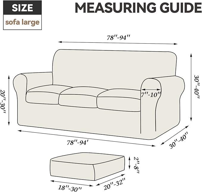 WEERRW 4 Pieces High Stretch Couch Covers - Image 7