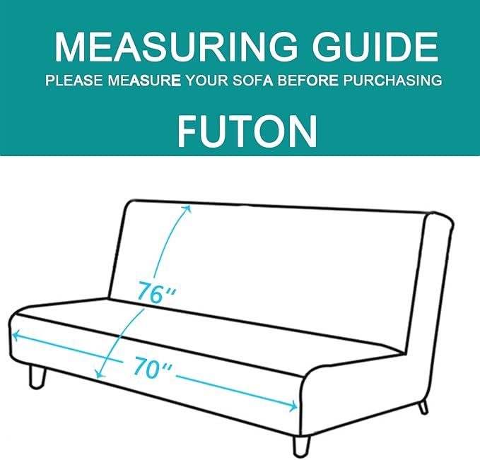 U-NICE HOME Futon Sofa Covers Reversible Sofa Slipcover Armless Cover Furniture - Image 5
