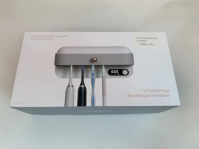 StarWin UV Toothbrush Dryer Holder, Heating Plate and Fan Drying Function, Rechargeable and Timing Tooth Brush Holder Wall-Mounted for Bathroom, No Drilling, 4 Slots