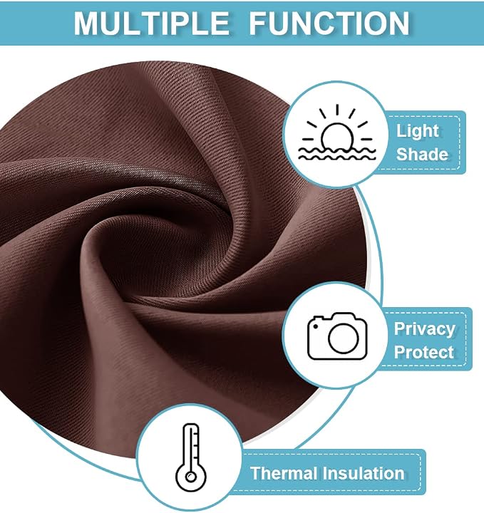 RYB HOME Blackout Cafe Curtains 30 inch Length, Short Light UV Heat Blocking - Image 3