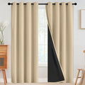 SimpleHome Beige 100% Blackout Curtains Room Darkening Living Room 96 Inch | by SimpleHome