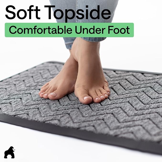 GORILLA GRIP 100% Waterproof All-Season WeatherMAX Doormat US Designed Natural - Image 8