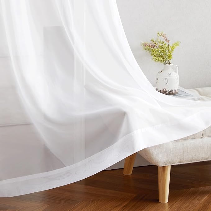 NICETOWN White Sheer Curtains 80 inches Long - Image 7