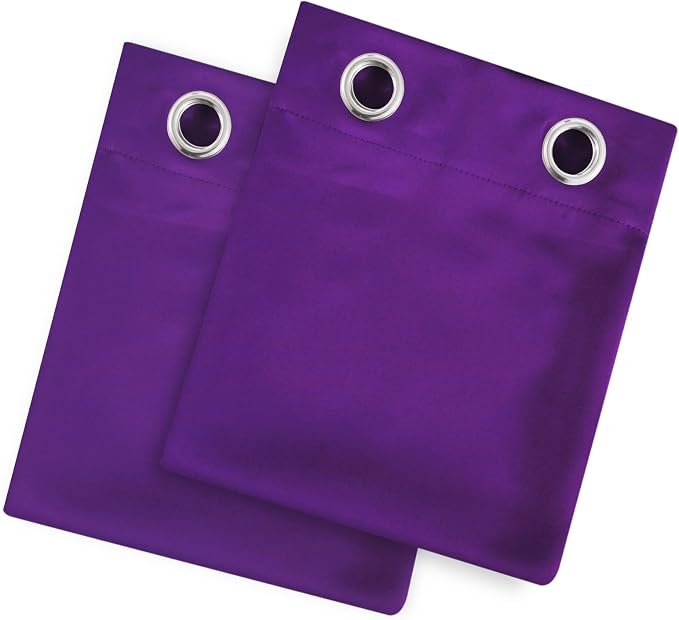Purple Blackout Curtains 42 x 54 Inch Length Set of 2 Panels Grommet Bedroom - Image 9