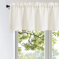 OWENIE Bob Valance Curtains 18 Inch Length 1 Piece, Faux Linen Slub Solid Ivory by OWENIE