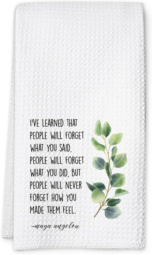Inspirational Kitchen Hand Towel, Hostess Gift for Women, Christian Quote Waffle Weave Towel, Faith Decor Accent for Kitchen or Bathroom