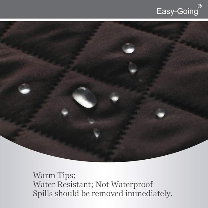 Easy-Going Reversible Couch Cover, 3 Cushion Sofa, Chocolate/Beige | Machine - Image 4