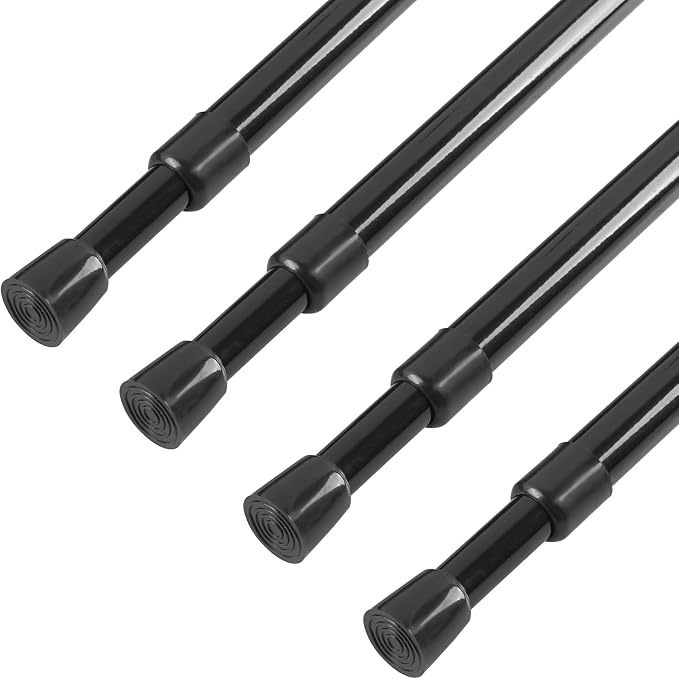 KXLife 4 Pcs Spring Tension Curtain Rod Adjustable 28 to 40 Inches, 5/8" by KXLife