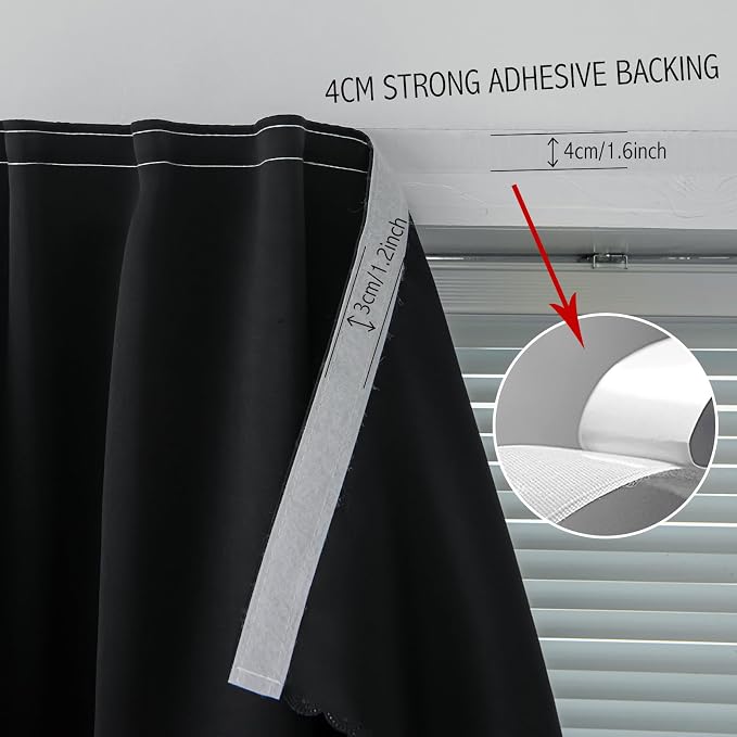 Adhesive Blackout Curtains- Self Stick Curtain No Rod Needed Easy to Hang - Image 7