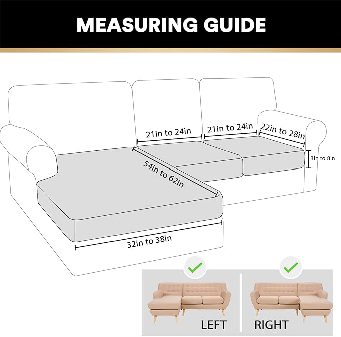 PrinceDeco Sectional Couch Covers 3 Pieces Velvet Sofa Covers L Shape Soft Couch Covers for Sectional Sofa Corner Sofa Cover Couch Cover for Dogs Washable (2 Seater + 1 Chaise,Taupe)