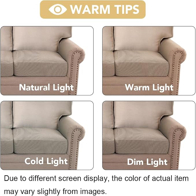 H.VERSAILTEX High Stretch Individual Seat Cushion Covers 3 Pack Thick Jacquard - Image 3