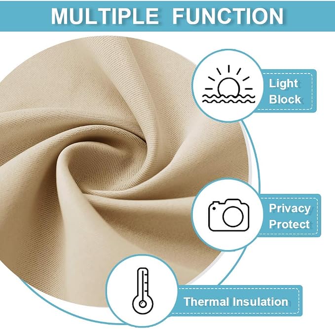 RYB HOME 2 Panels Doorway Curtains, Thermal Insulated Privacy Rod Pocket Easy - Image 2
