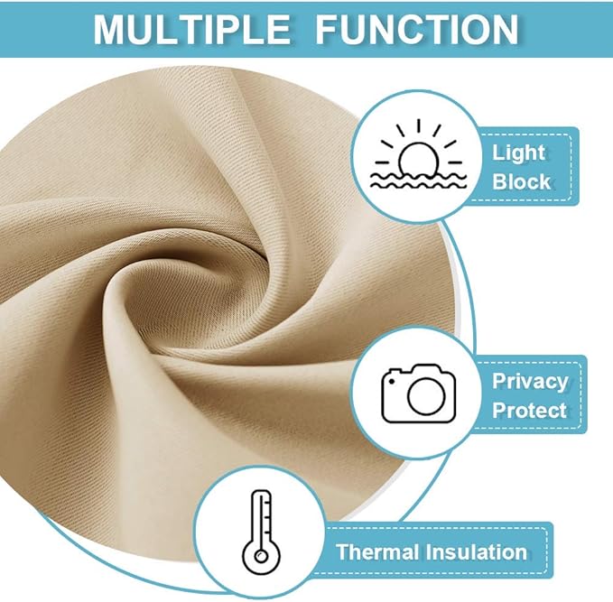 RYB HOME Extra Wide Curtains for Bedroom Living Room 72 inches Long, Thermal - Image 2