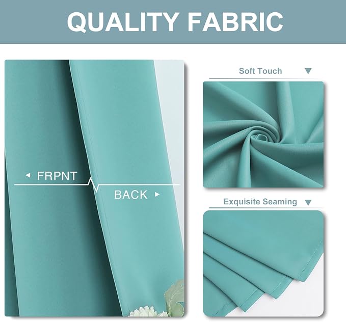 ChrisDowa Blackout Curtains for Bedroom and Living Room 95 Inches Long | 2 - Image 3