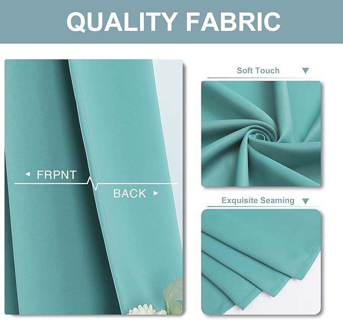 ChrisDowa Blackout Curtains for Bedroom and Living Room 70 Inches Wide | 2 - Image 3