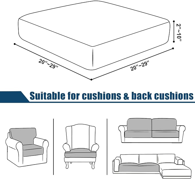 SICHOWEL Water-Repellent Sofa Cushion Covers Jacquard High Stretch Fabric Chair - Image 6