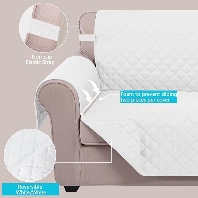 U-NICE HOME Recliner Chair Covers Reversible Quilted Water Repellent Pet - Image 3