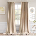 MIULEE Back Tab Beige Curtains 96 Inch Long 2 Panels Set by MIULEE