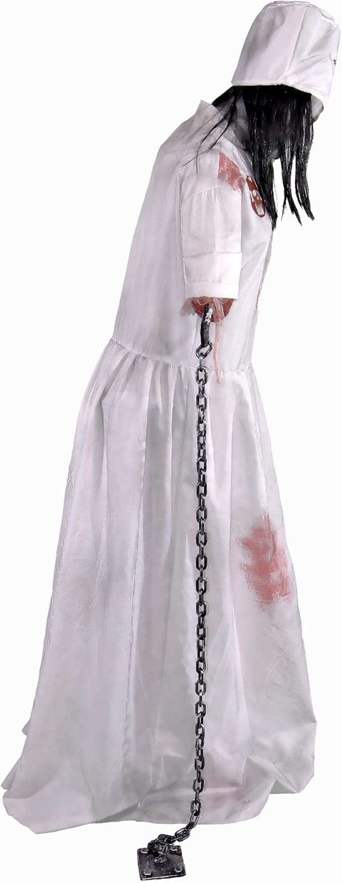 Haunted Hill Farm Life-Size Animatronic Convulsing Nurse by Tekky Halloween Decoration with Motion-Activated Sounds