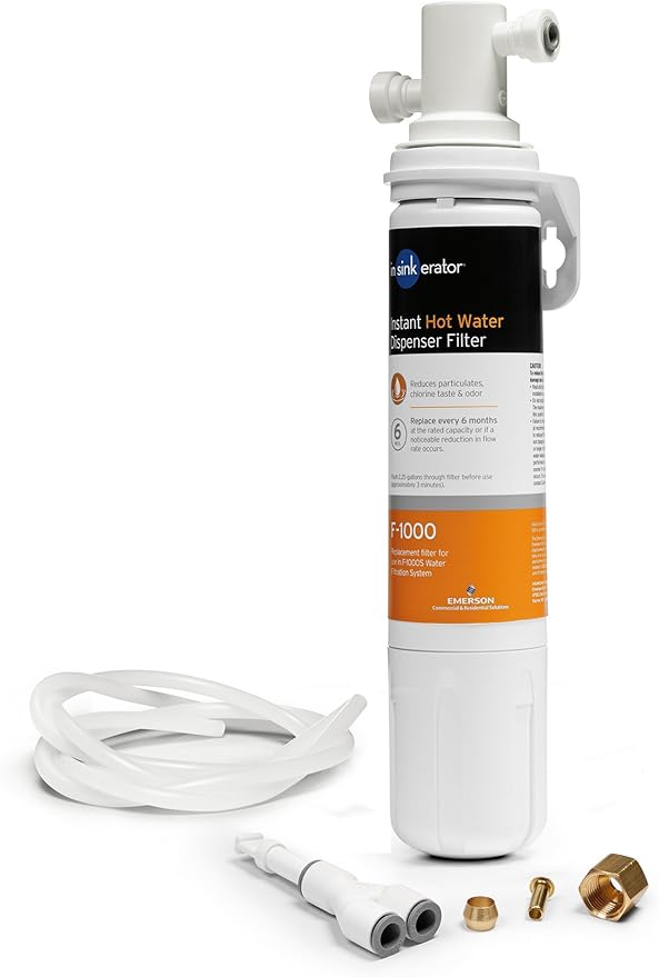 InSinkErator HOT250 Instant Hot Water Dispenser System, Single-Handle Faucet & F-1000S Standard Under Sink Water Filtration System for Instant Hot and Cold Water Dispenser System